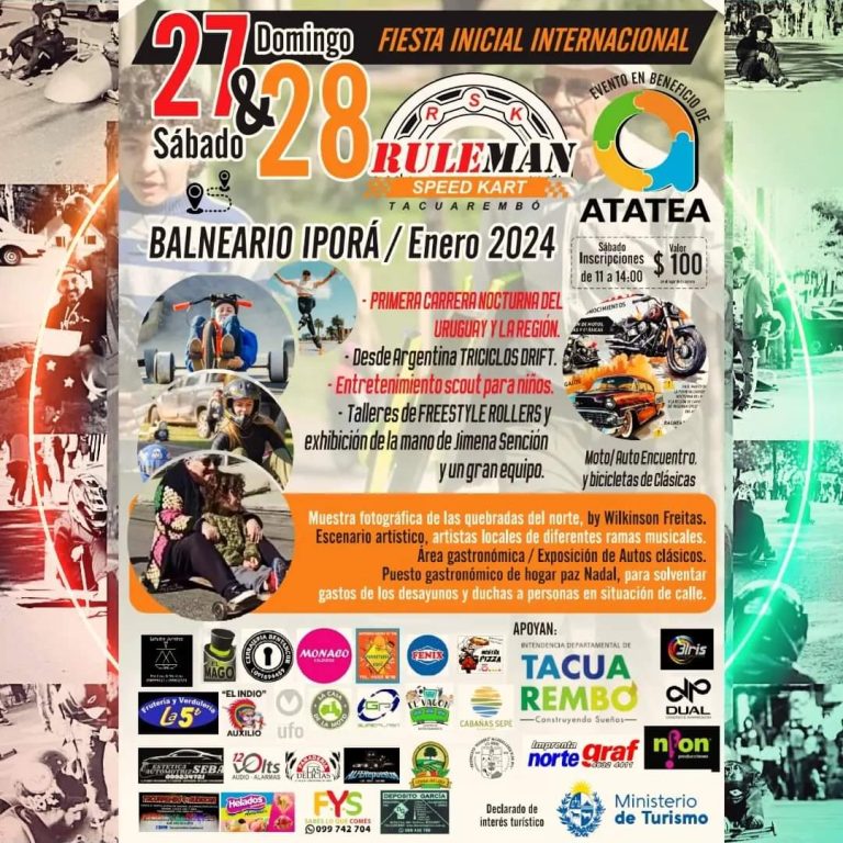 Fiesta Inicial Internacional de carritos de rulemanes se desarrollará en Balneario Iporá con apoyo de la IDT