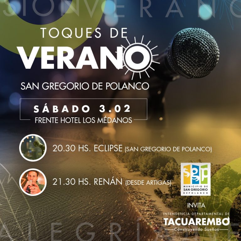 “Toque de Verano” este sábado 3 en San Gregorio de Polanco