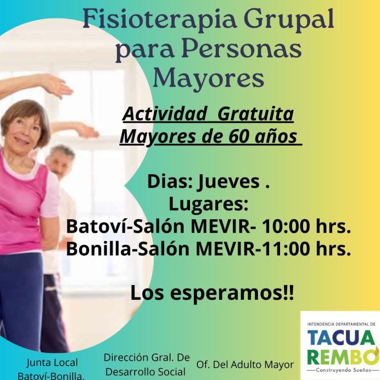 Clases de fisioterapia grupal para adultos mayores