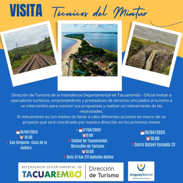 Técnicos del Ministerio de Turismo de Uruguay visitan Tacuarembó para fortalecer el turismo local