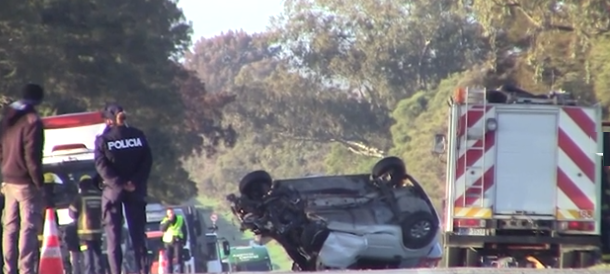Tres fallecidos y un herido grave en siniestro de tránsito frontal sobre ruta 3 de Flores