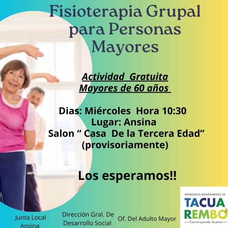 Comienzan las clases de fisioterapia grupal para adultos mayores en Caraguatá y Ansina