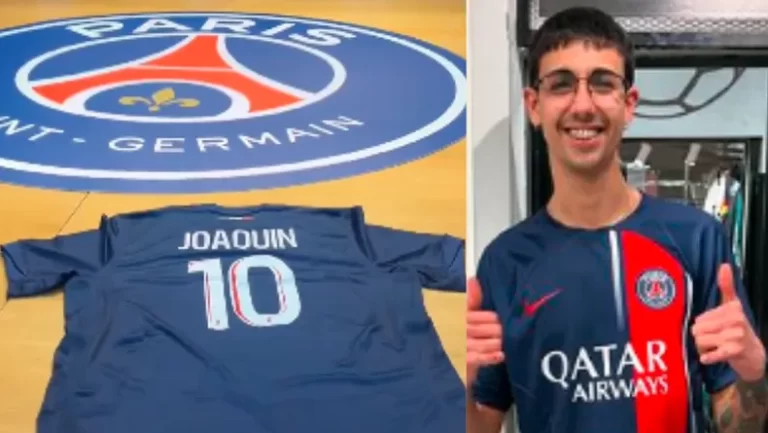 El regalo que el Paris Saint Germain le hizo a Joaco de Piedras Blancas, autor de «El traje del PSG»