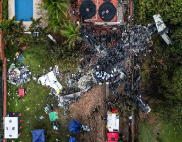 Accidente del avión que se estrelló en Brasil y en el que murieron las 62 personas .