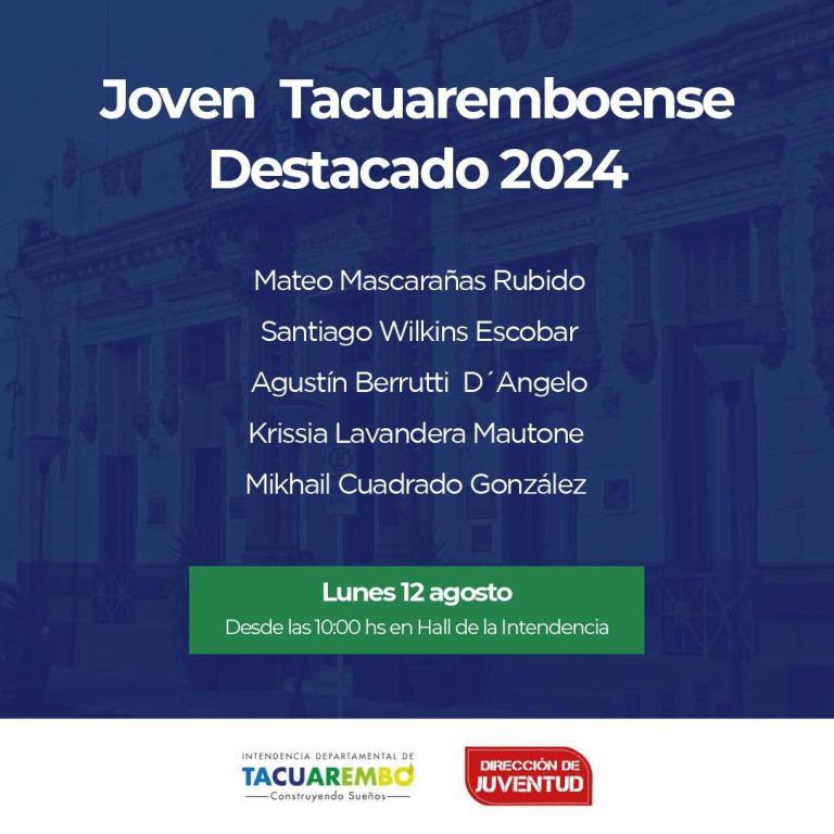 Se acerca una nueva edición del “Reconocimiento al joven destacado de Tacuarembó”