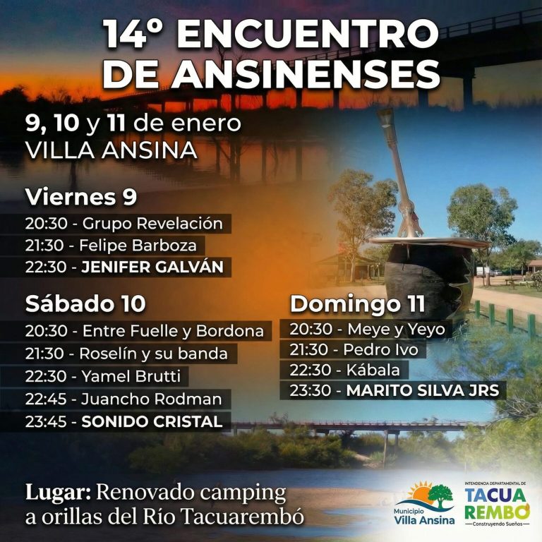 Villa Ansina se prepara para el 14° Encuentro de Ansinenses este  10 y 11 de enero